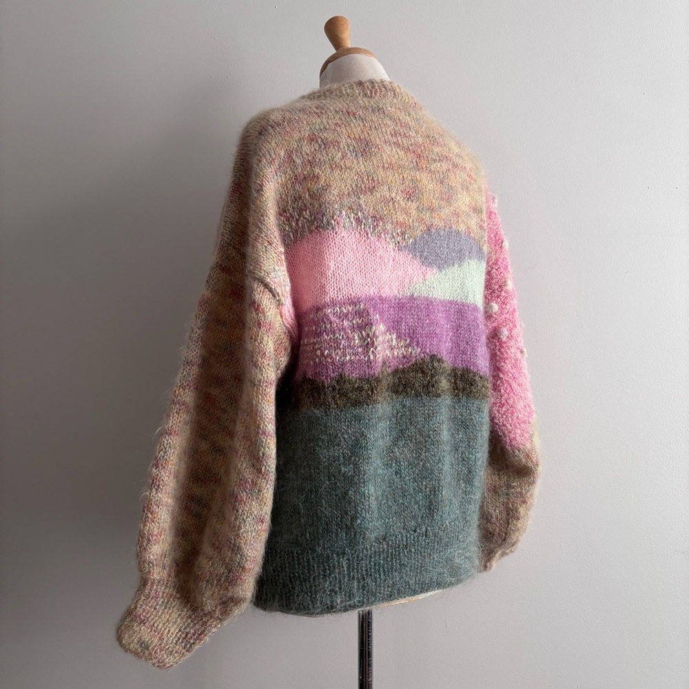 ✨SOLD✨Vintage 80s SUSIE LEE Pastoral Sheep Mohair and Wool Sweater / - Picture 7 of 14